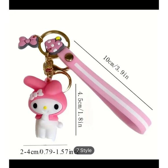 Hello Kitty Keychain Bag Charm Wristlet Anime NEW - Picture 4 of 5